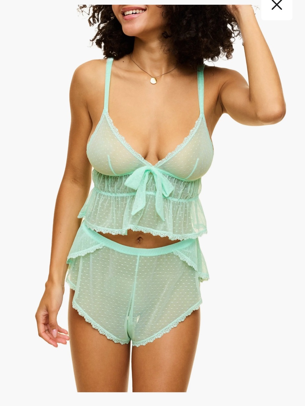 NWT ADORE ME BETTY LOU LACE SLEEP SET- XL AQUA BLUE - Picture 1 of 11